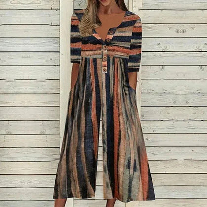Female 3D Digital Printed Camisole Long Dress