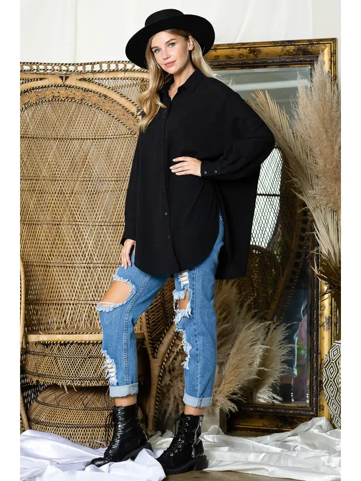 ST0105 PK3 Washed Oversized Button Up Shirts | Burzip Inc #ST0105-PK3