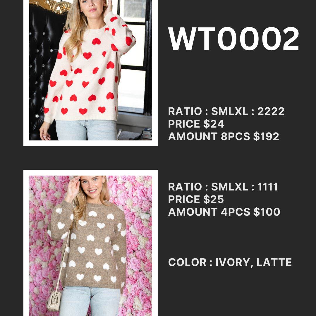 WT0002-4pcs-ROUND NECK SWEATER-$25 (PRE-ORDER ONLY)