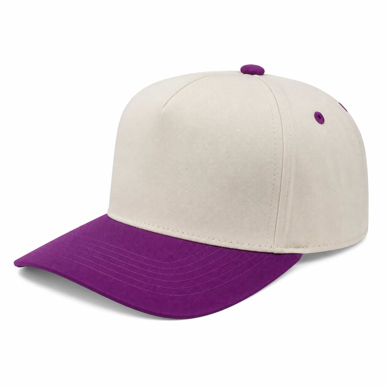 5panel Twill Fabric 5tone with Cream Crown 2tone Blank Caps Tctan | Burzip Inc
