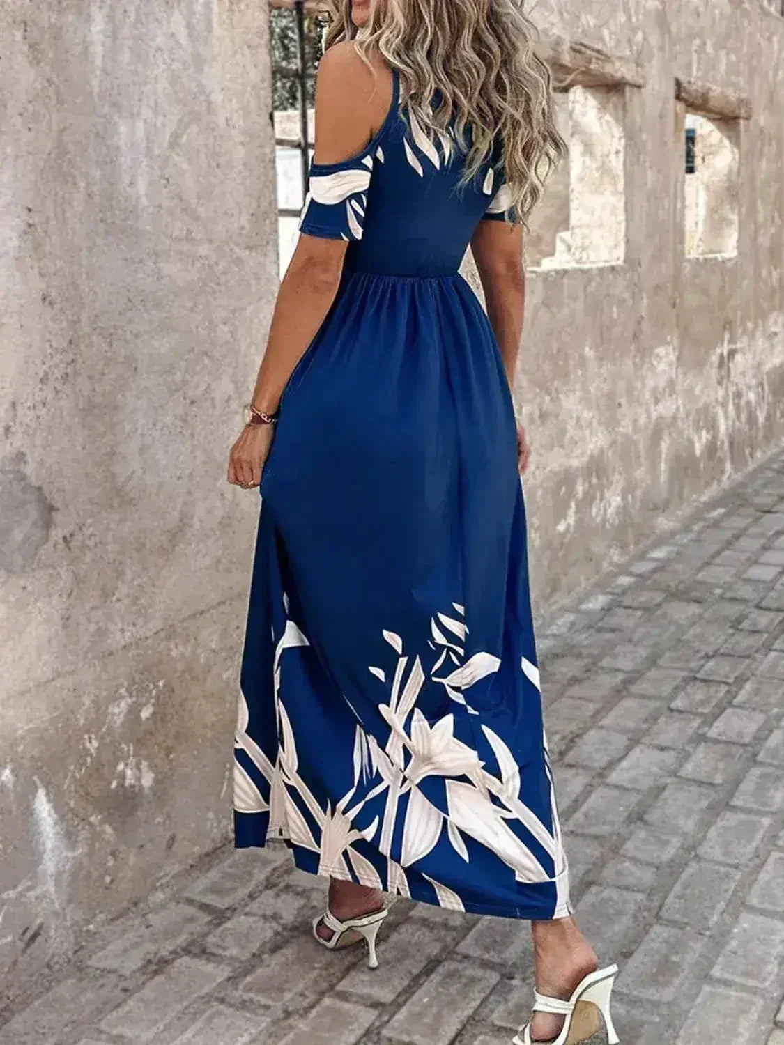 Printed Cold Shoulder Dress