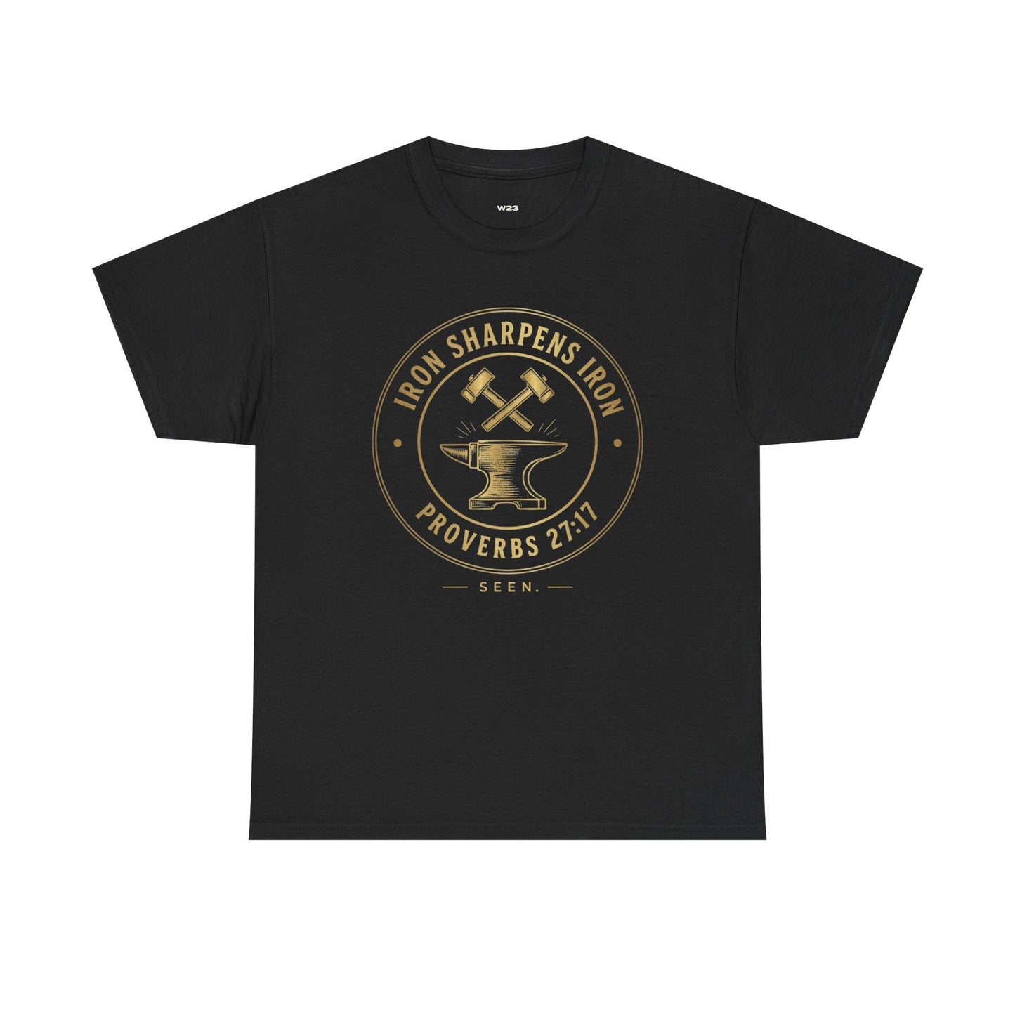 Iron Sharpens Iron Tee — Proverbs 27:17 | Faith Apparel for Men