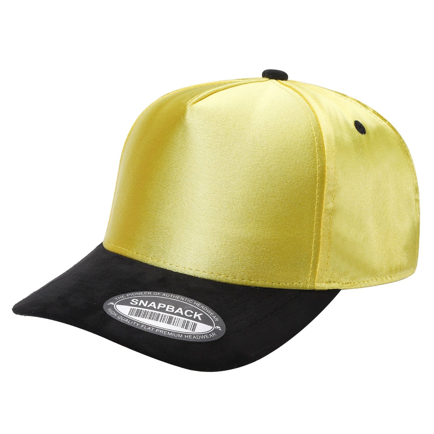 TCSTS-PC-SATIN CROWN & SUEDE BILL 5PANEL SNAP BACK-PREPACK