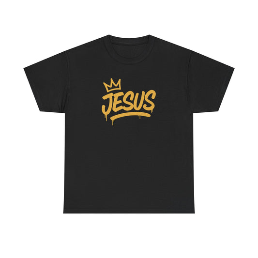 Jesus Crown Tee — Gold Script Inspirational T-Shirt