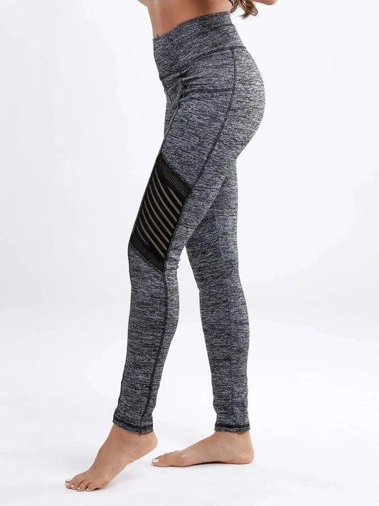 High-Waisted Pilates Leggings with Side Pockets & Mesh Panels