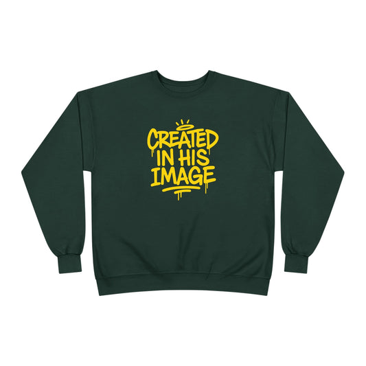 Created In His Image Unisex Sweatshirt — Genesis 1:27 Inspirational Graphic
