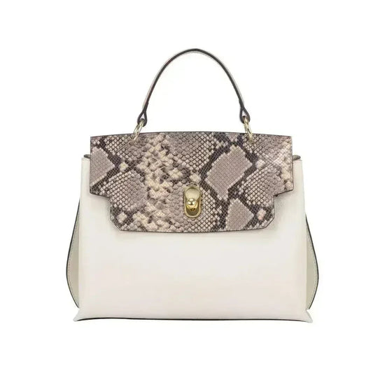 Maria Carla Luxury Leather Handbag - Smooth Cowhide & Python | Femstylo