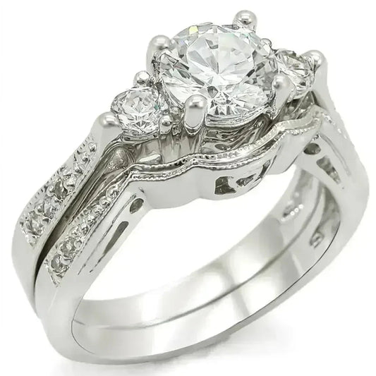 1W002 Rhodium Brass Ring – 7mm AAA Clear CZ Solitaire