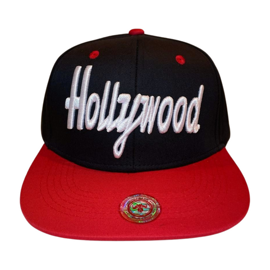 HP-DZ-HOLLYWOOD EMBROIDERY, FLAT BILL SNAPBACK 12PCS/DZ