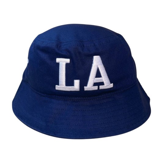 Bucket with College Font LA Embroidery Contrasted Thread Color | Burzip Inc #EMB