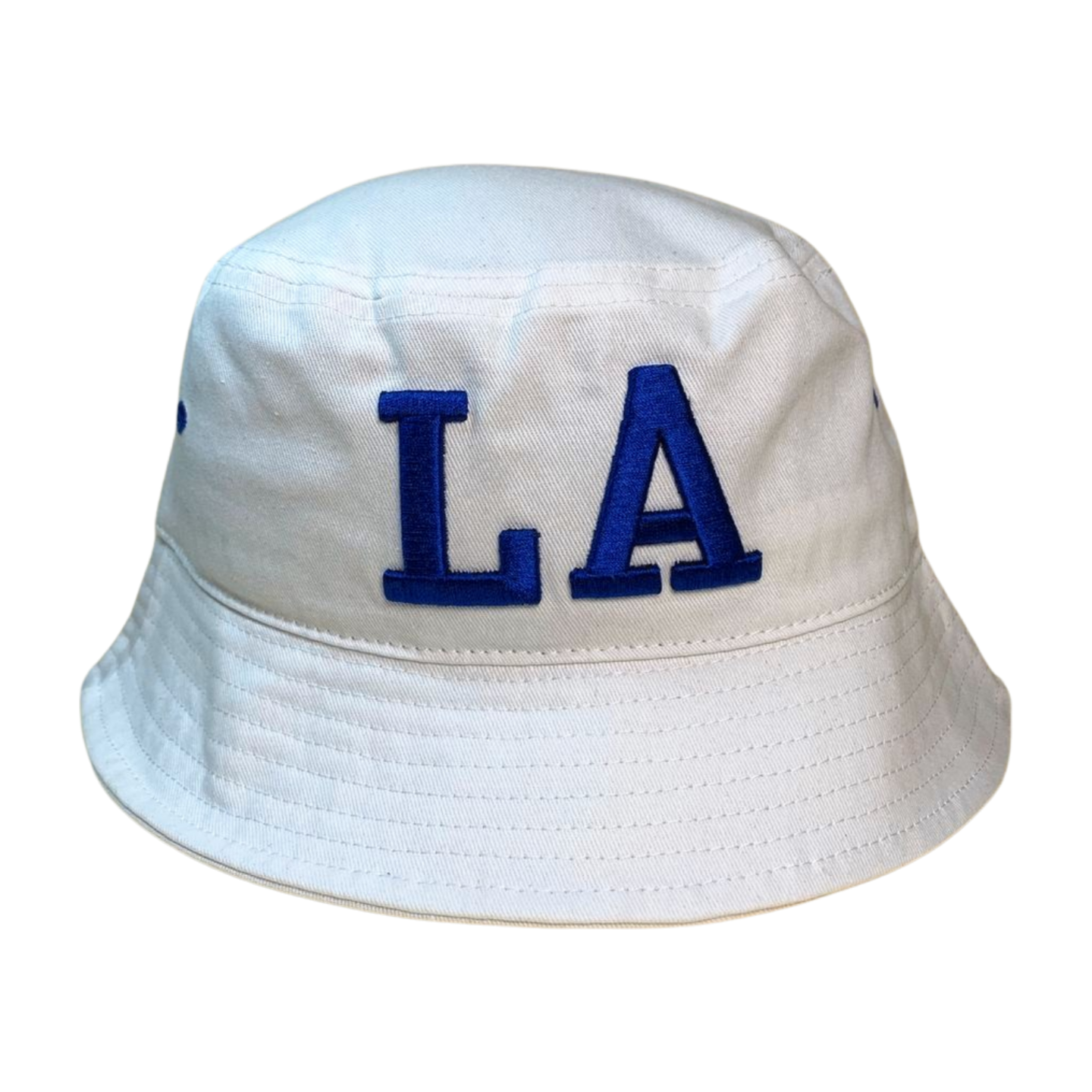 Bucket with College Font LA Embroidery Contrasted Thread Color | Burzip Inc #EMB