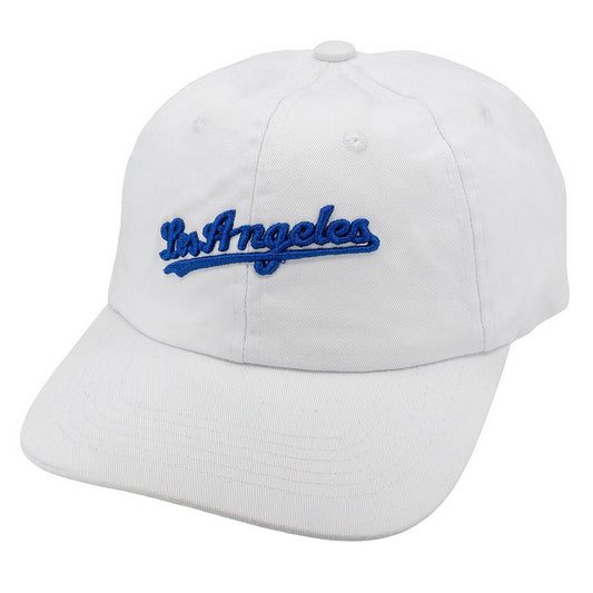 Los Angeles Script Angled Embroidered On Cotton Dad Hat Embcdh | Burzip Inc #EMB