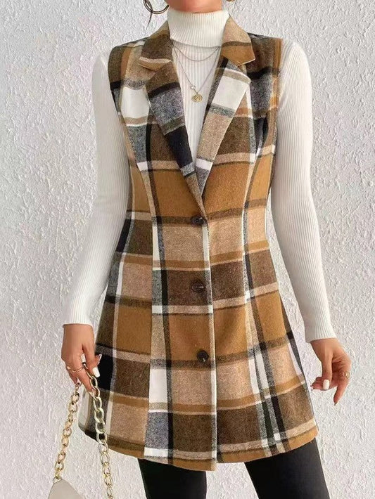 Plaid Sleeveless Vest