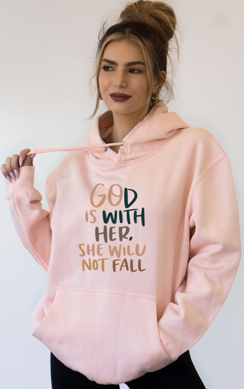 God With Her She Will Not Fall Graphic Sweatshirt