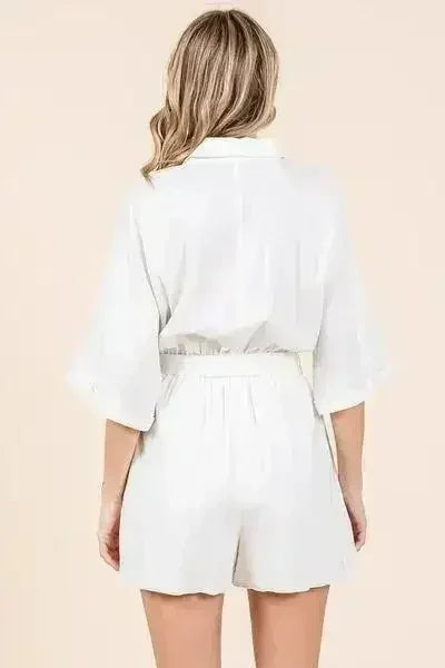 Mittoshop Tie Waist Half Sleeve Romper