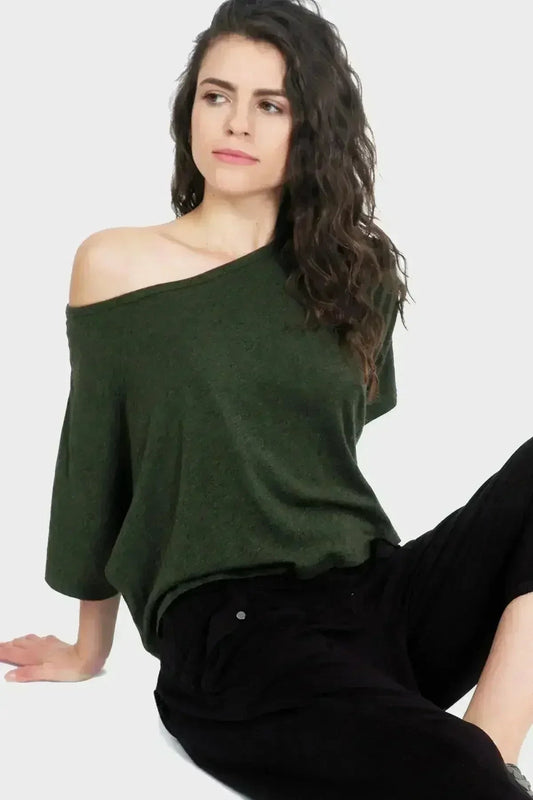 Lumi Organic Crop Top - Bamboo-Cotton Bateau Neck | Femstylo