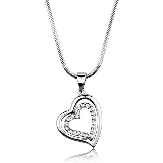 Rhodium-Plated Brass Pendant Necklace - AAA CZ Stone Jewelry | Femstylo