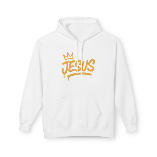 Jesus Crown Hoodie — Gold Script Inspirational Pullover