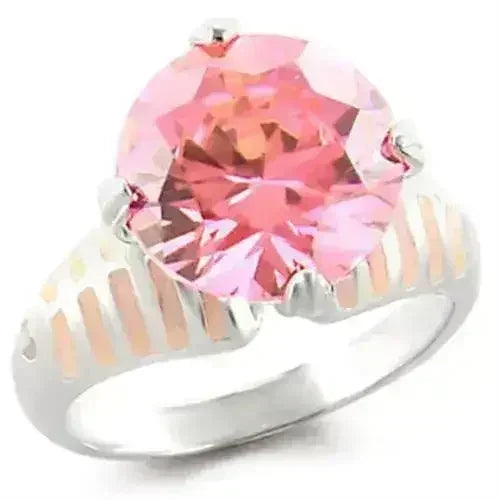 925 Sterling Silver Rose CZ Ring – Romantic Elegance