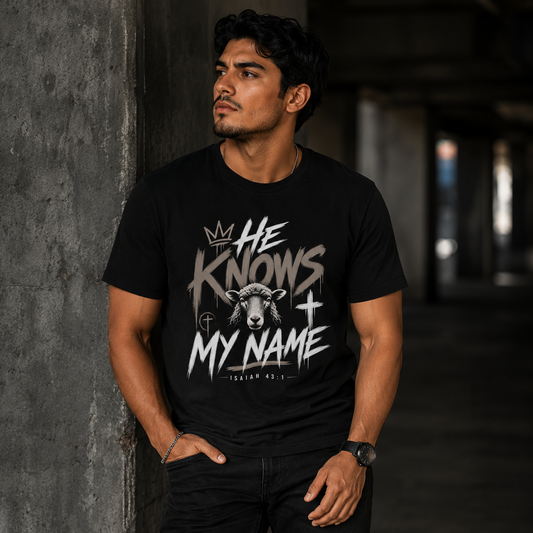 He Knows My Name Tee — Isaiah 43:1 | SEEN Movement Faith Apparel