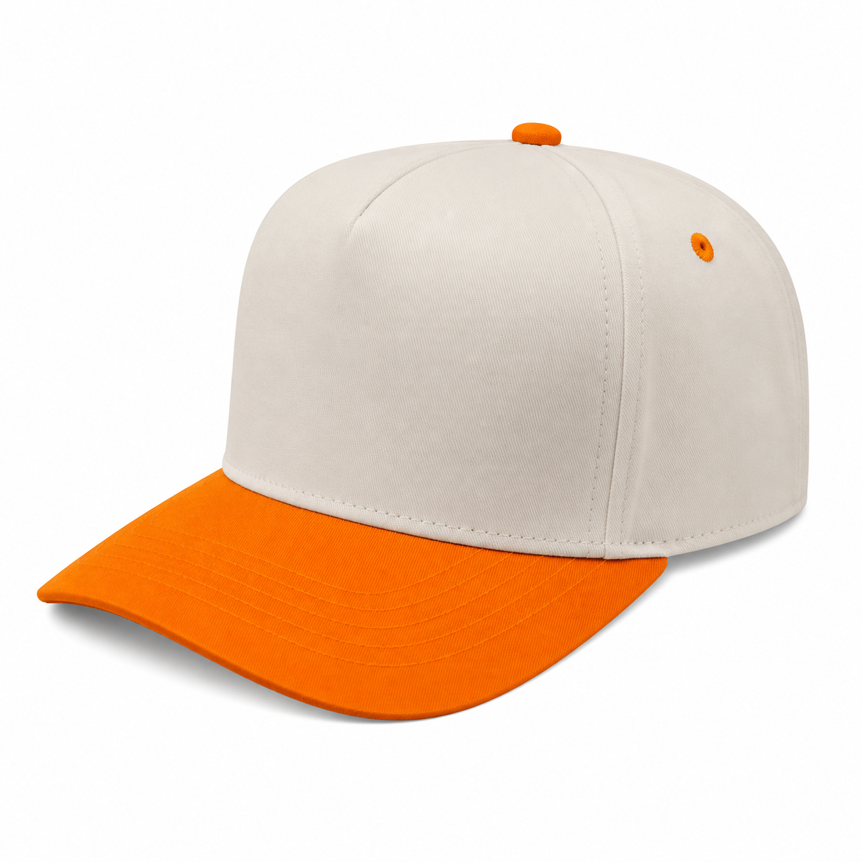 5panel Twill Fabric 5tone with Cream Crown 2tone Blank Caps Tctan | Burzip Inc