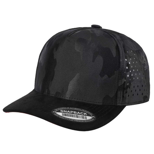 5panel Camo Crown W/ Laser Vented Back and Suede Bill Snapback Tccsl | Burzip Inc
