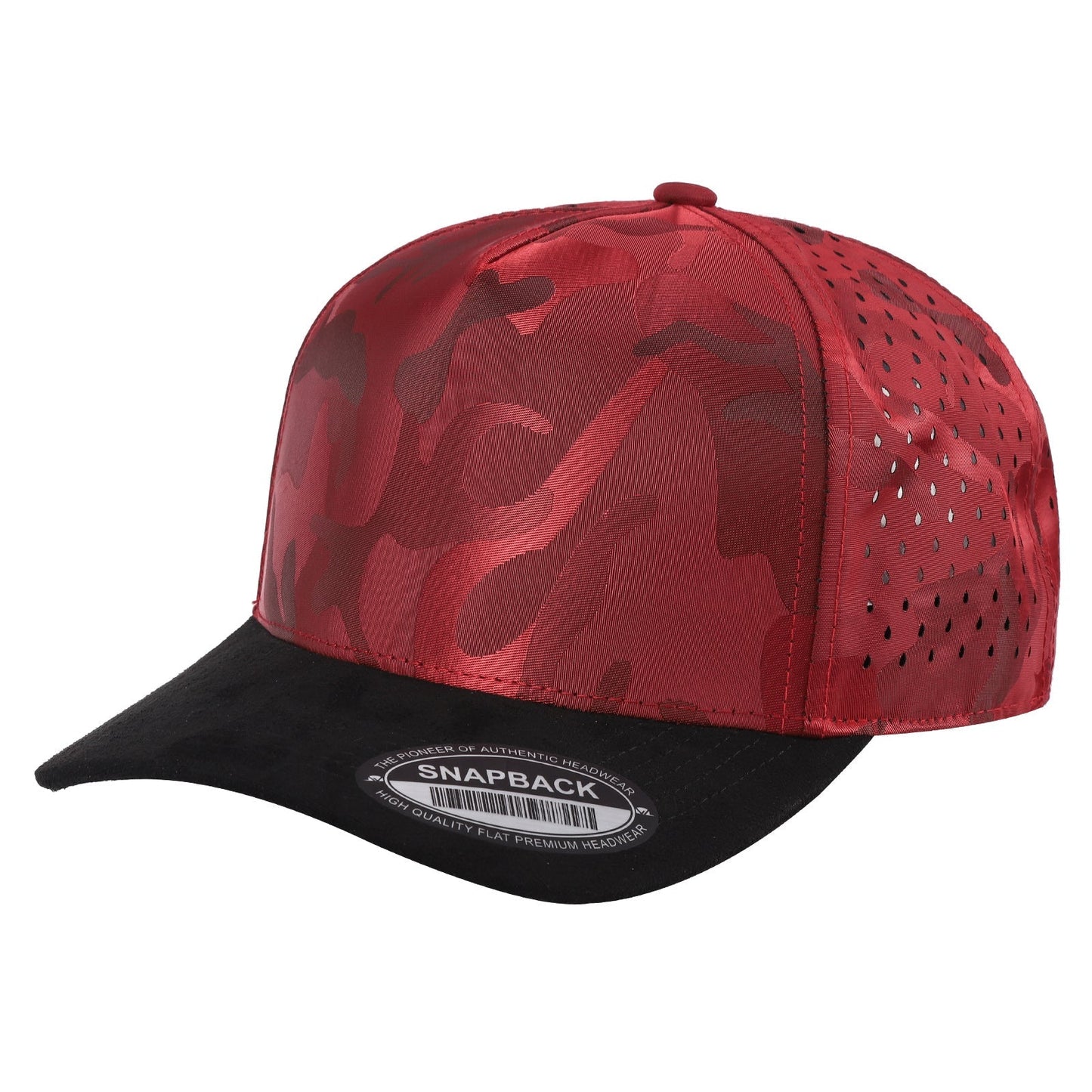 5panel Camo Crown W/ Laser Vented Back and Suede Bill Snapback Tccsl | Burzip Inc
