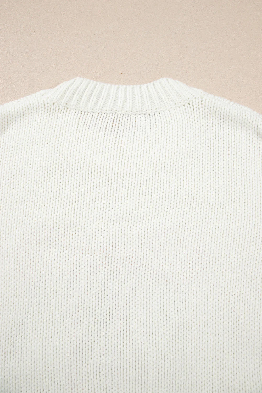White Embroidered Bow Boots Graphic Drop Shoulder Sweater