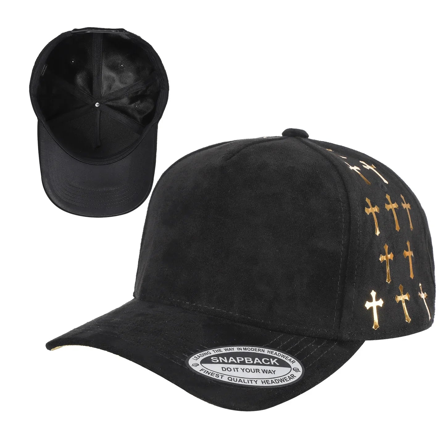5Panel Suede Fabric Cap with Satin Gilding 5sstg