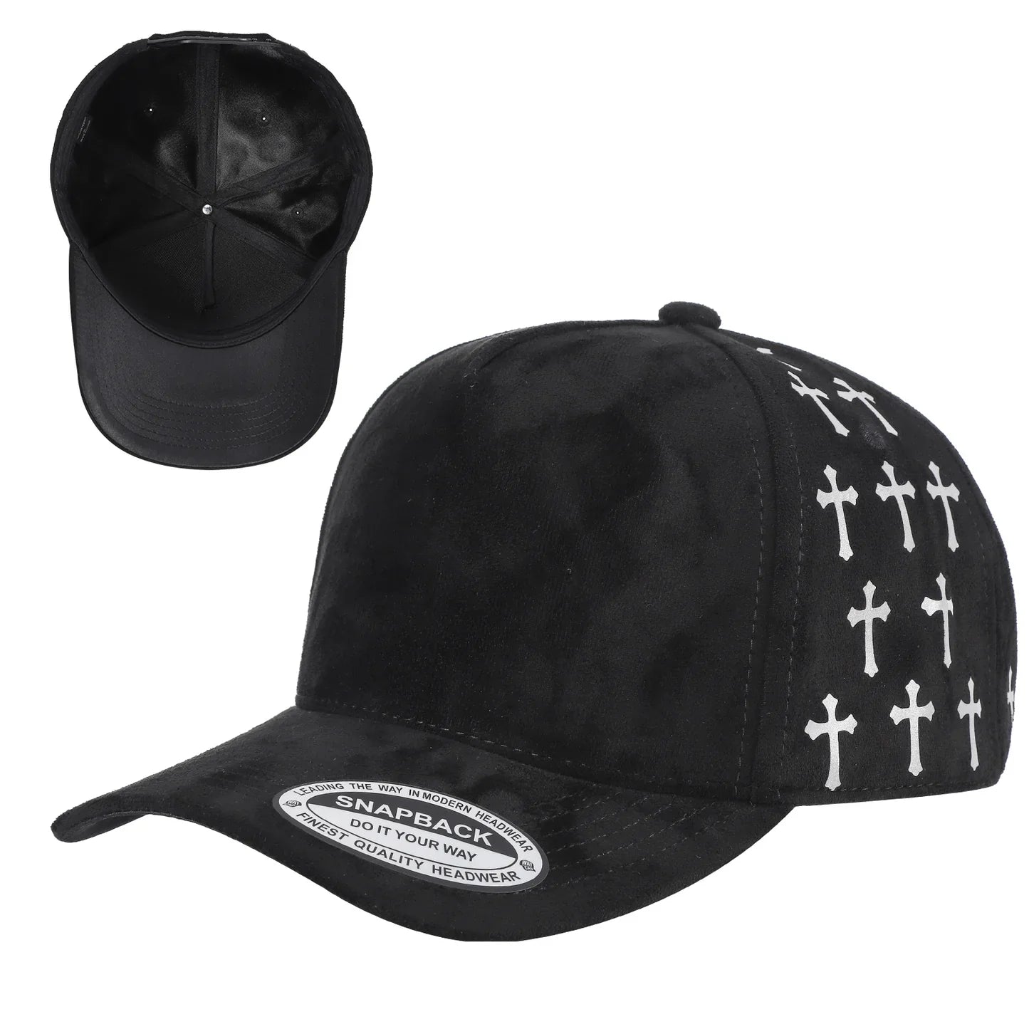 5Panel Suede Fabric Cap with Satin Gilding 5sstg