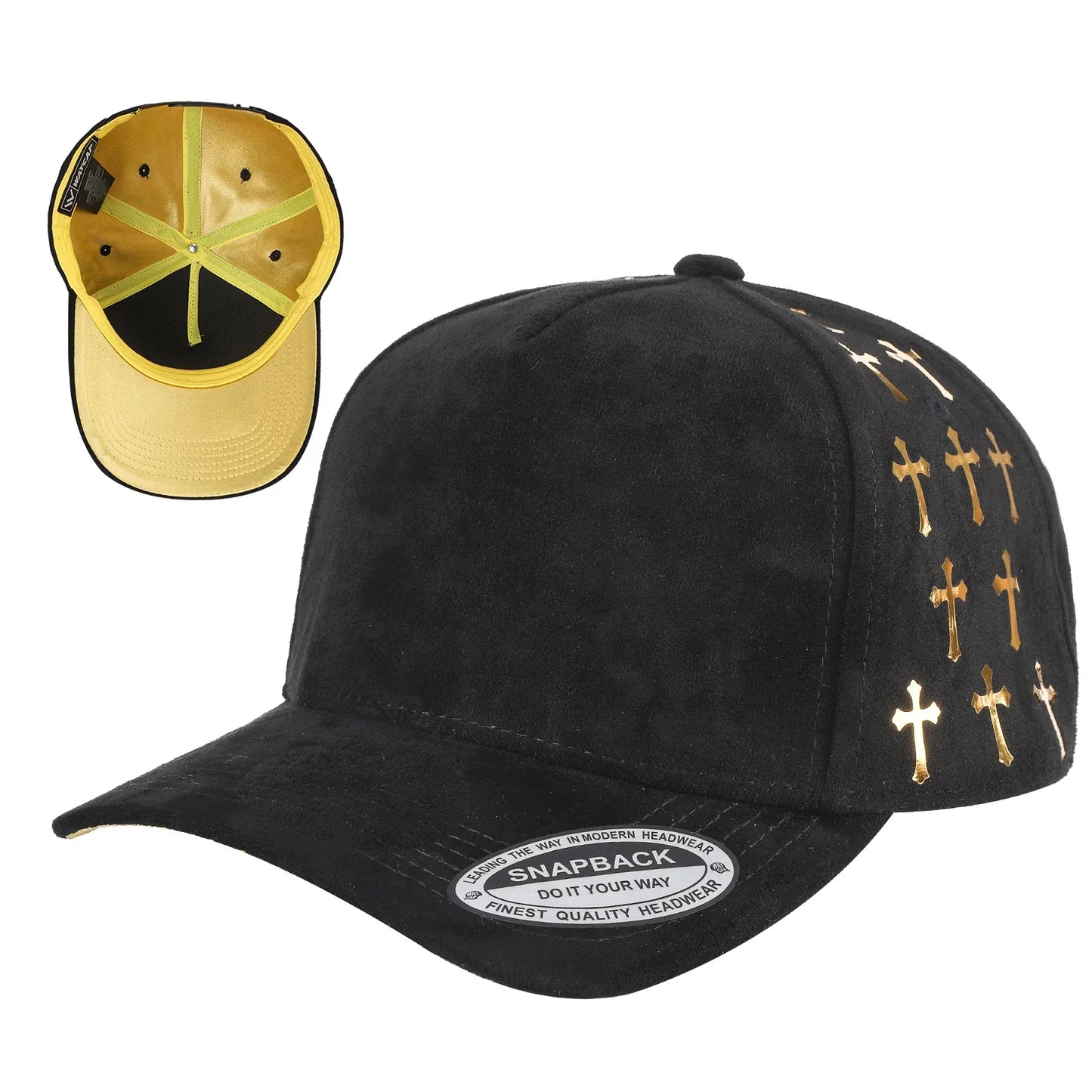 5Panel Suede Fabric Cap with Satin Gilding 5sstg