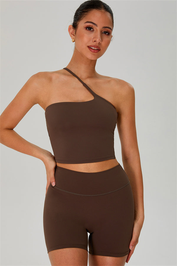 The Jewel One-Shoulder Crop Top Shorts 2-Piece Set