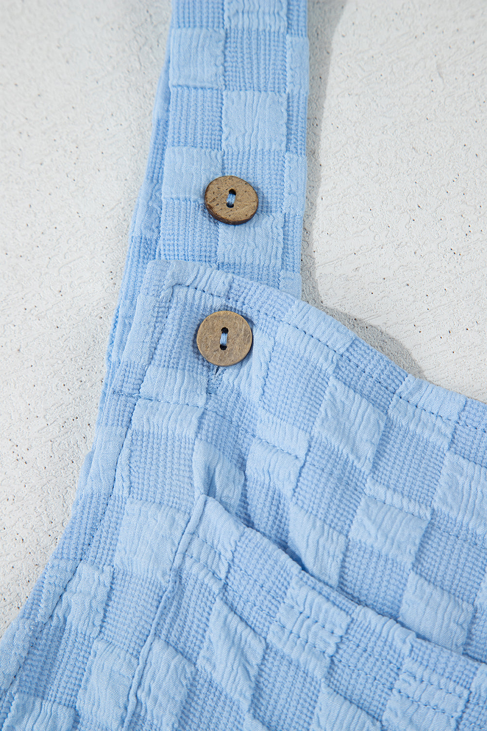Beau Blue Checkered Pocket High Waist Wide Leg Overall