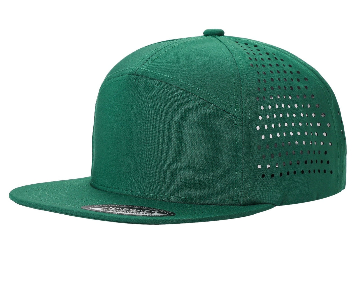 7panel Laser Vented Back Snapback Flatbill Cap 7laser | Burzip Inc
