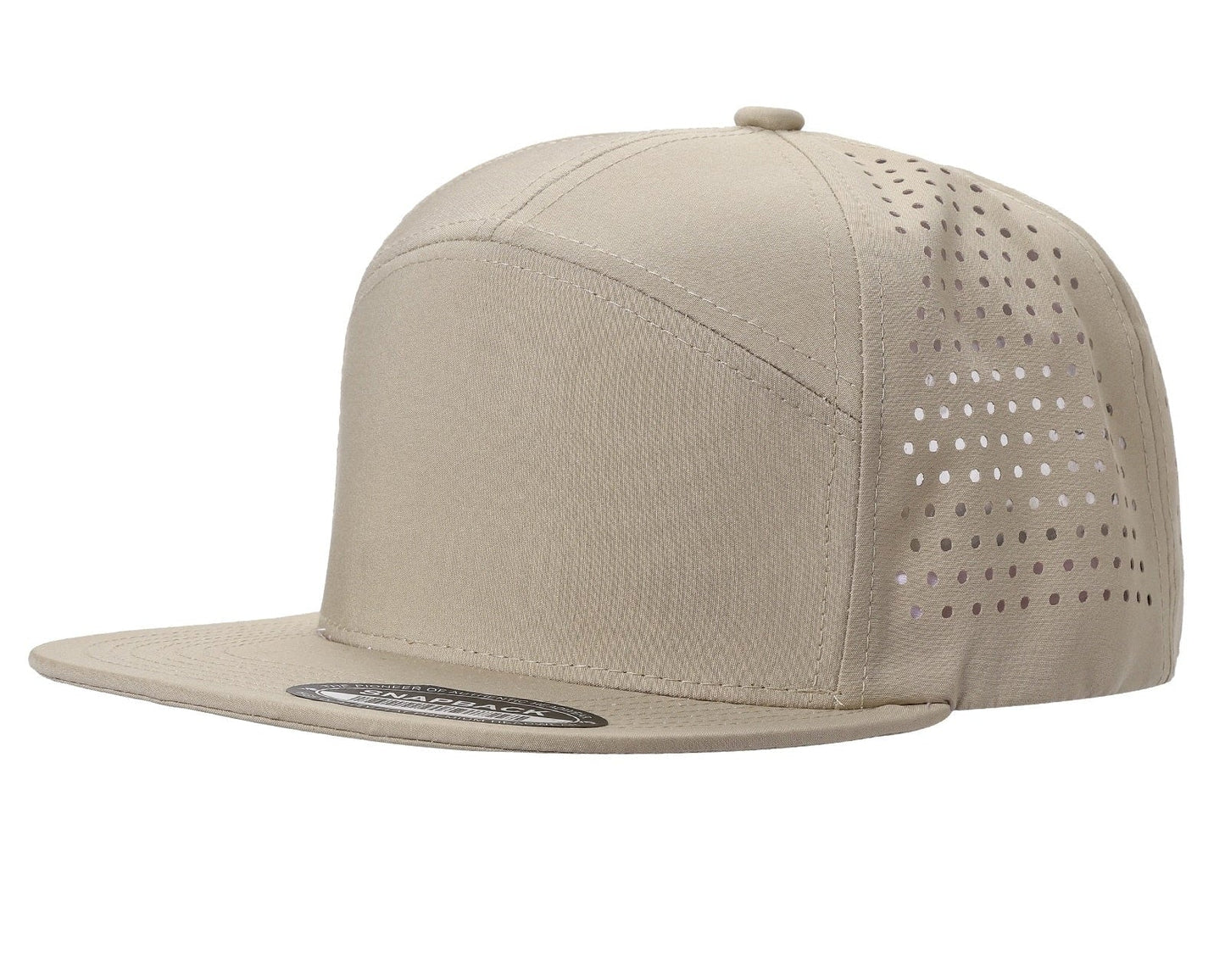 7panel Laser Vented Back Snapback Flatbill Cap 7laser | Burzip Inc
