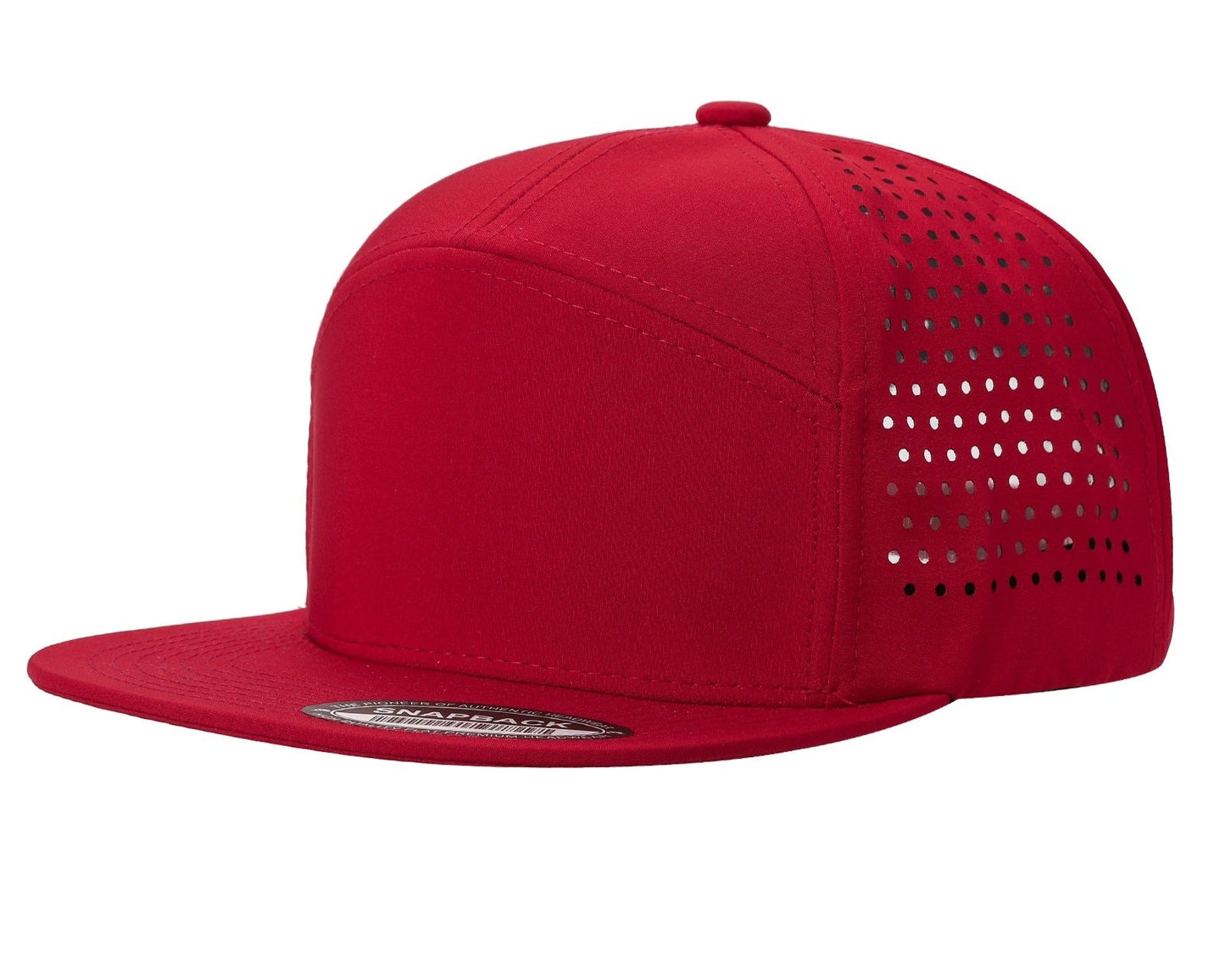 7panel Laser Vented Back Snapback Flatbill Cap 7laser | Burzip Inc