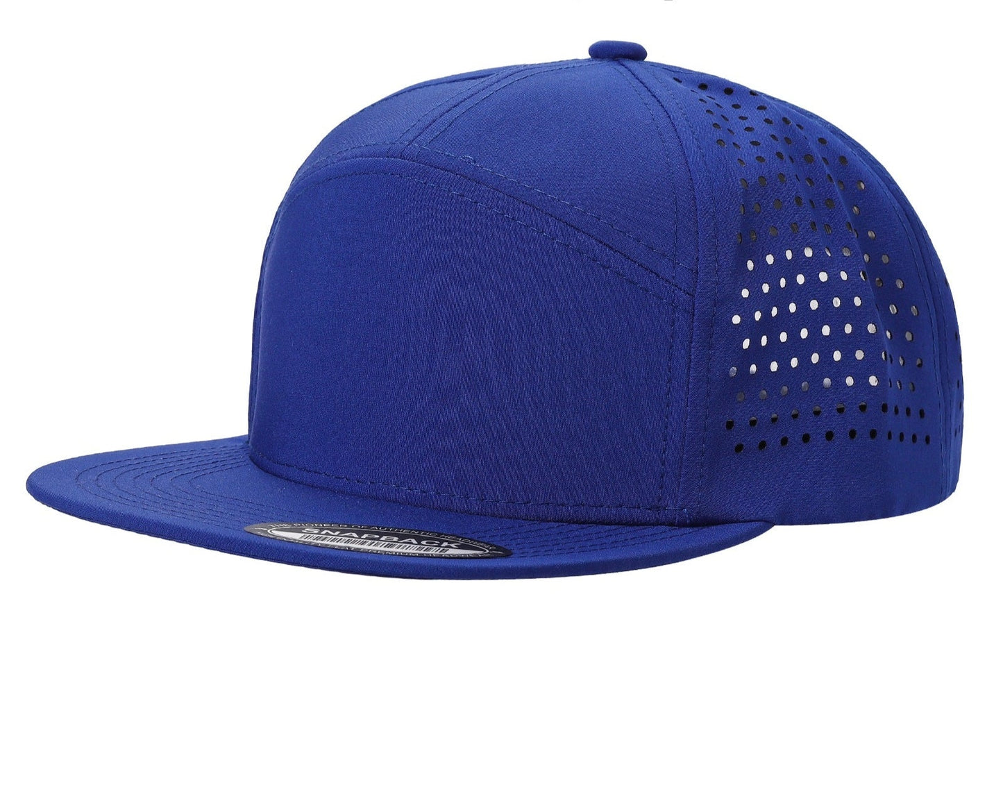 7panel Laser Vented Back Snapback Flatbill Cap 7laser | Burzip Inc