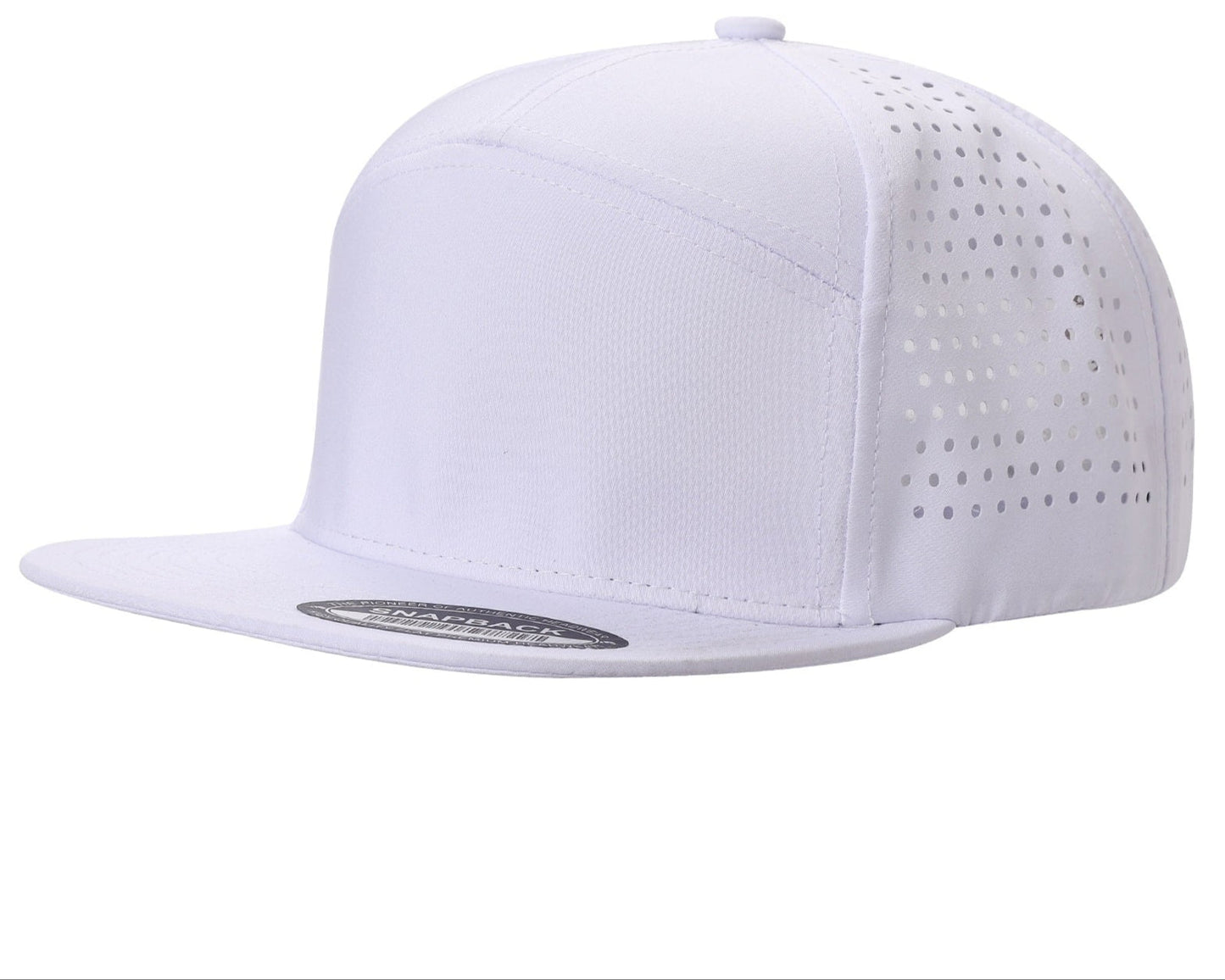 7panel Laser Vented Back Snapback Flatbill Cap 7laser | Burzip Inc