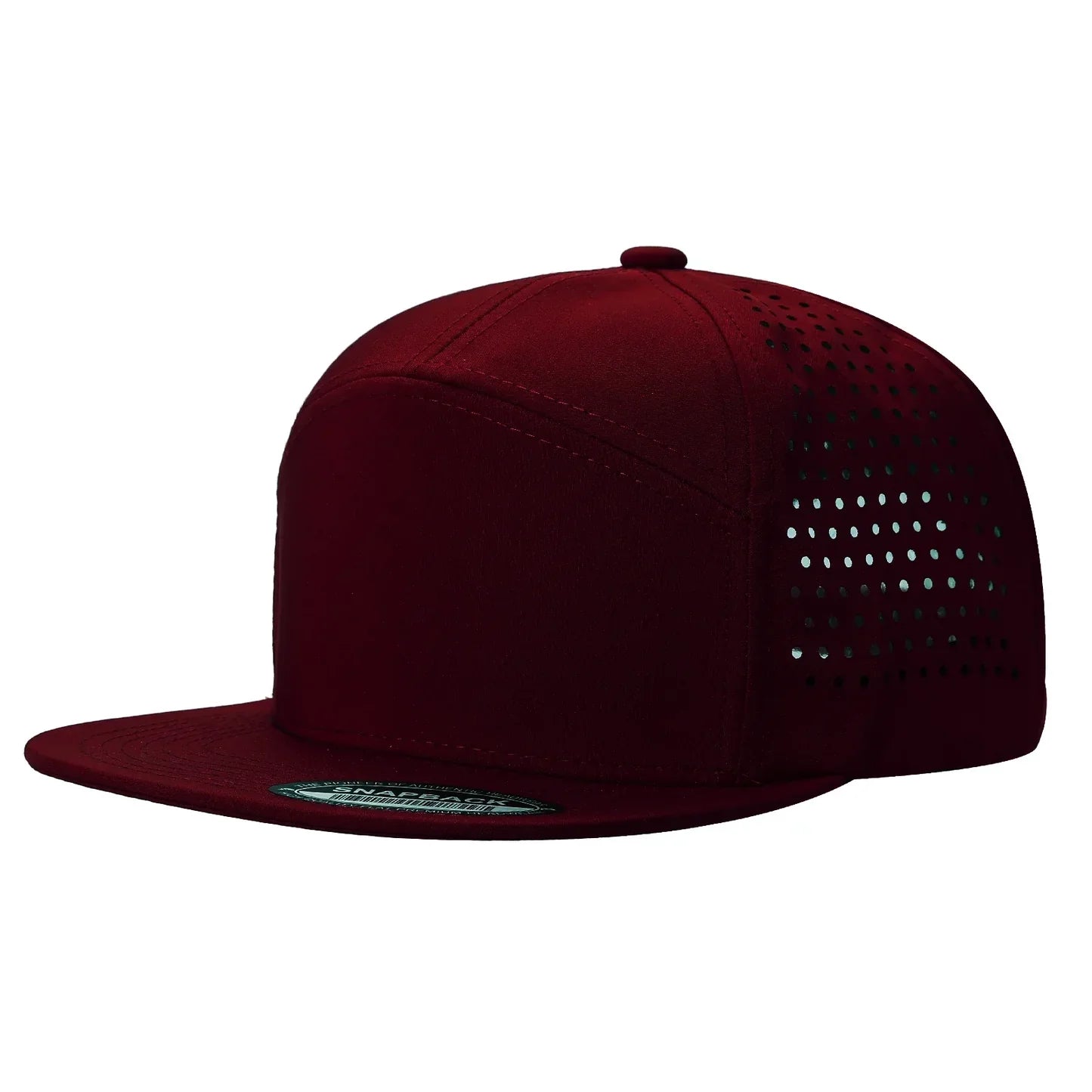 7panel Laser Vented Back Snapback Flatbill Cap 7laser | Burzip Inc