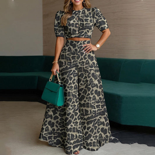 Printed Top & Trousers Two-Piece Suit