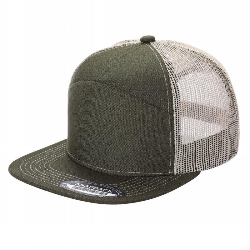 7panel Flatbill Trucker Mesh Snapback Blank Hats 7ftm | Burzip Inc