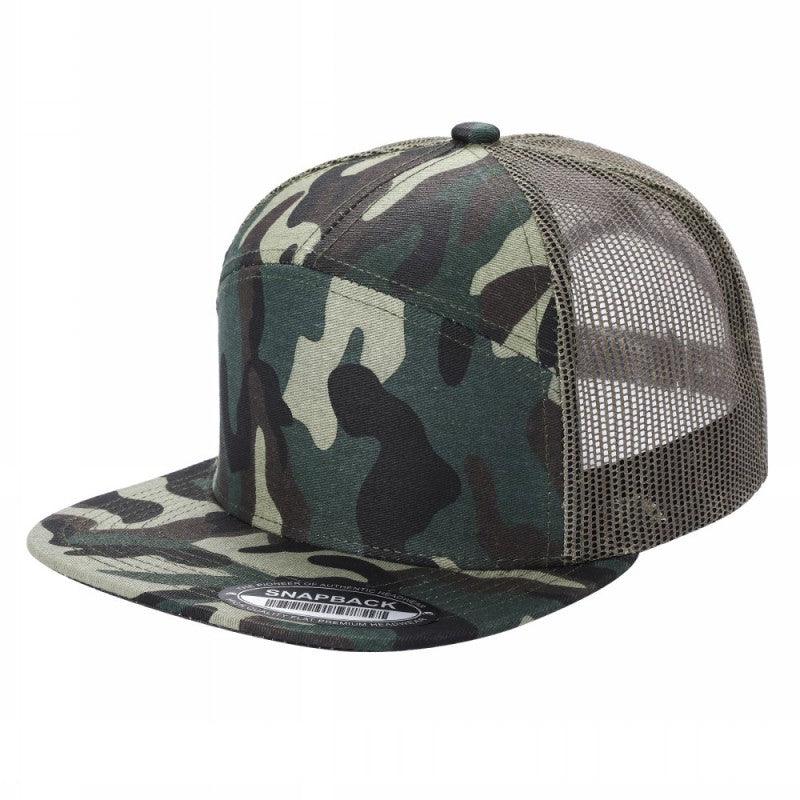 7panel Flatbill Trucker Mesh Snapback Blank Hats 7ftm | Burzip Inc