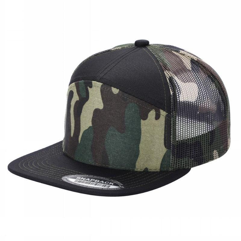 7panel Flatbill Trucker Mesh Snapback Blank Hats 7ftm | Burzip Inc