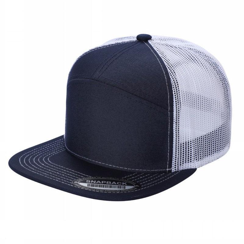7panel Flatbill Trucker Mesh Snapback Blank Hats 7ftm | Burzip Inc