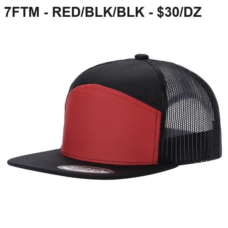 7panel Flatbill Trucker Mesh Snapback Blank Hats 7ftm | Burzip Inc