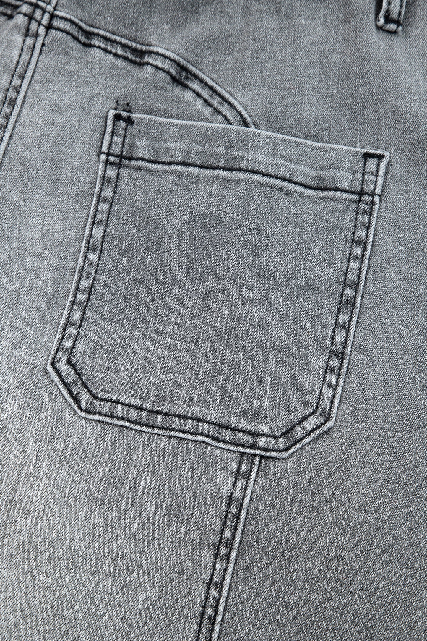 Prussian Blue Drawstring Seam Detail Raw Hem Wide Leg Denim Pants