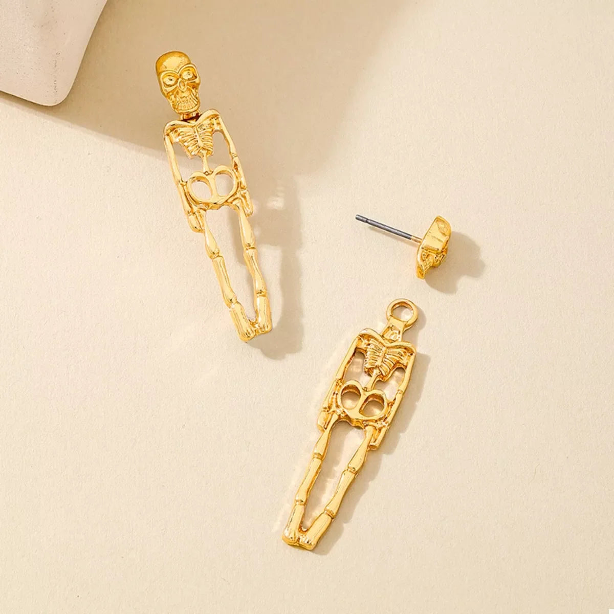 Halloween 18K Gold-Plated Skeleton Earrings