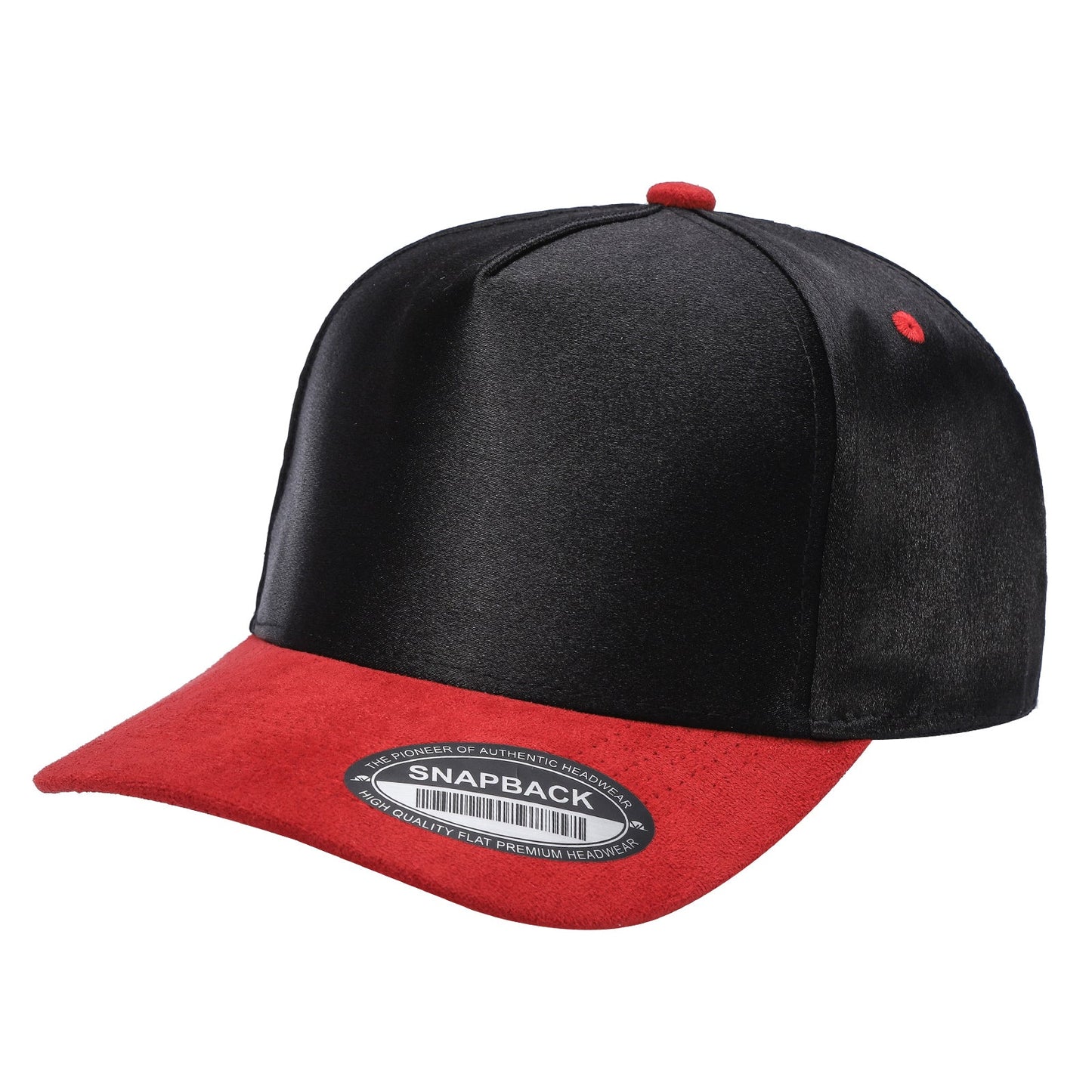 TCSTS-PC-SATIN CROWN & SUEDE BILL 5PANEL SNAP BACK-PREPACK