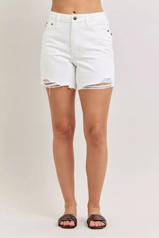 Judy Blue High Waist Rigid Magic Dad Short with Cell Phone Back Pocket