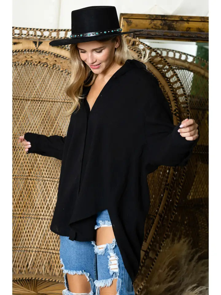 ST0105-1PC-WASHED OVERSIZED BUTTON UP SHIRTS-$25 (DISPLAY SAMPLE)